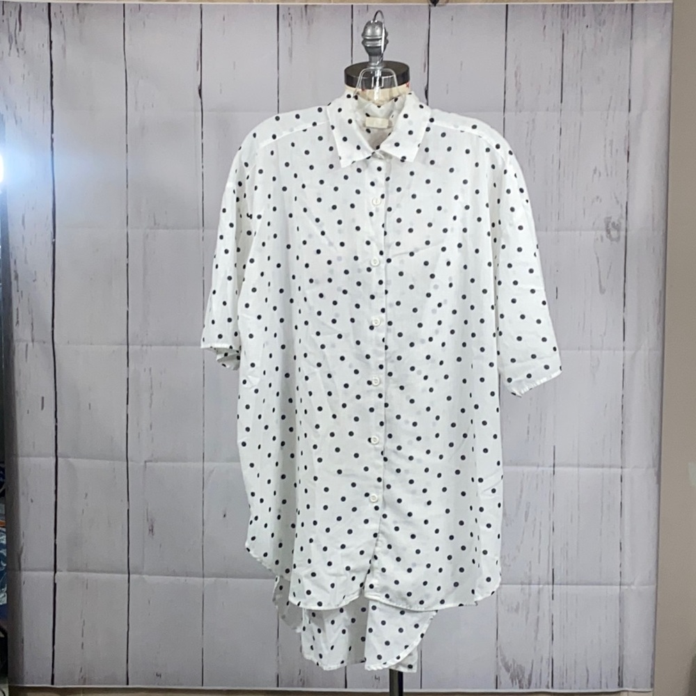 F3.Sweet baby Jane vintage oversized long button shirt